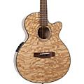Mitchell MX430QAB Exotic Series Acoustic-Electric Midnight Black Edge BurstQuilted Ash Burl Natural