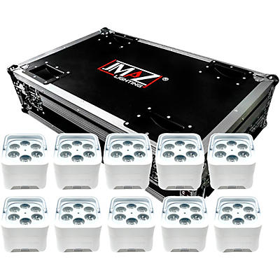 JMAZ LIGHTING Mad Par HEX 6XS Package with 4 Battery Powered LED Uplights White