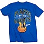 Gibson Made By Hand Played By The Greats Vintage T-Shirt Large Bright Royal Blue