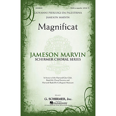 G. Schirmer Magnificat (Jameson Marvin Choral Series) SSAA A Cappella arranged by Jameson Marvin