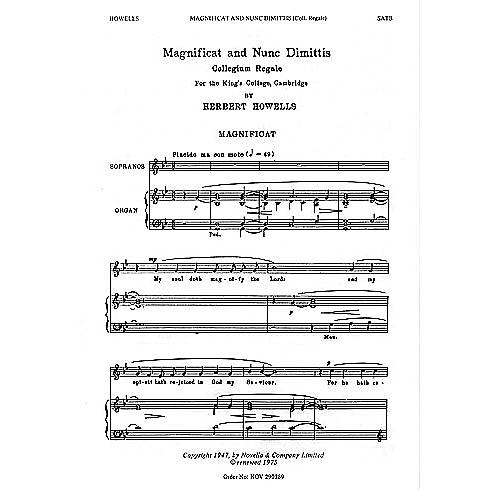 Novello Magnificat and Nunc Dimittis (Collegium Regale) SATB Composed by Herbert Howells