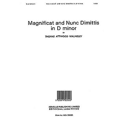 Novello Magnificat and Nunc Dimittis in D minor SATB, Organ Composed by Thomas Attwood Walmisley