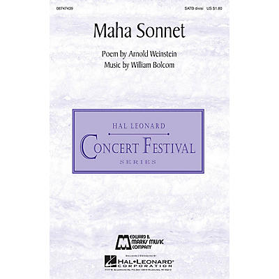 Edward B. Marks Music Company Maha Sonnet SATB Divisi composed by William Bolcom
