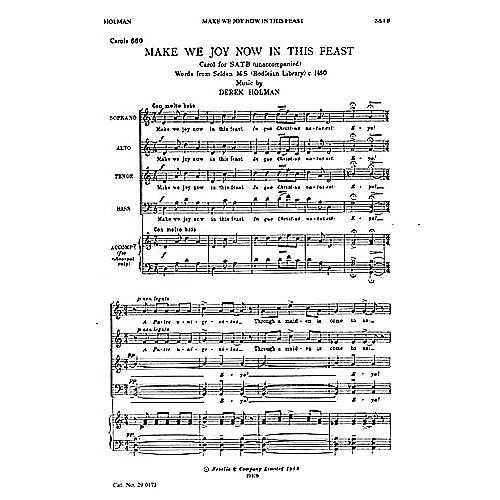 Novello Make We Joy Now in This Feast SATB Composed by Derek Holman