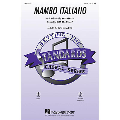 Hal Leonard Mambo Italiano SATB by Rosemary Clooney arranged by Alan Billingsley