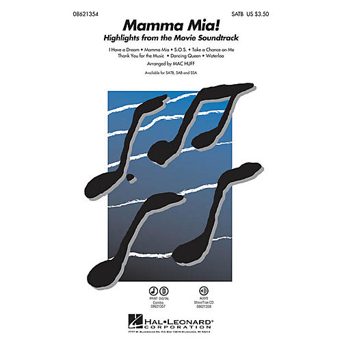 Hal Leonard Mamma Mia! (Highlights from the Movie Soundtrack) SATB by ABBA arranged by Mac Huff