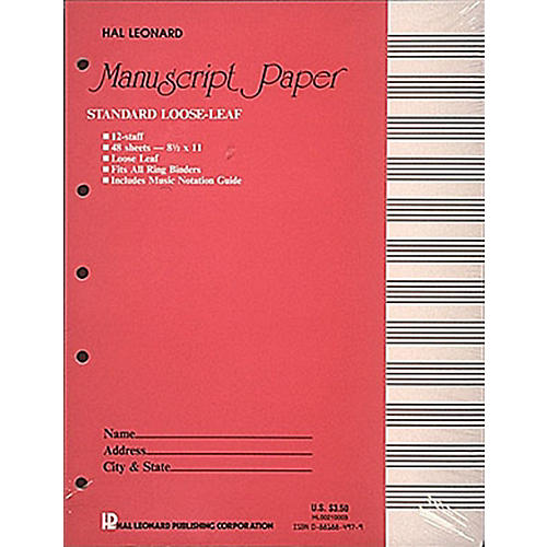 Hal Leonard Manuscript Paper 48 Page 12 Staves