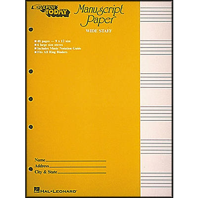 Hal Leonard Manuscript Paper (Wide Staff) 'E-Z Play Today'