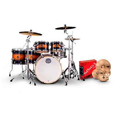 Mapex Mapex Armory Series 6-Piece Studioease Shell Pack Fast Toms With 22" Bass Drum and Sabian B8X Cymbals