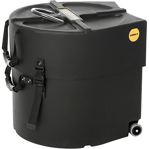 HARDCASE Marching Bass Drum Case with Wheels 14 in.