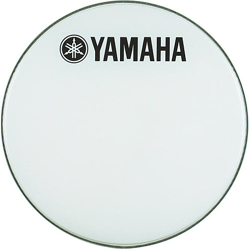 Yamaha Marching Bass Drum Head with Fork Logo White 18 in.