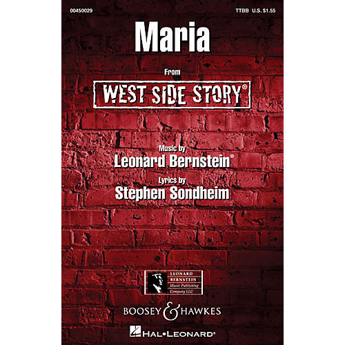 Hal Leonard Maria (from West Side Story) TTBB A Cappella Arranged by Ed Lojeski