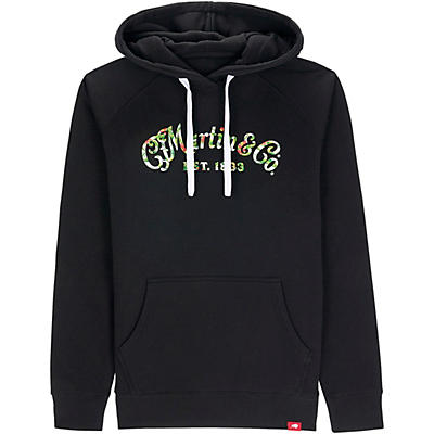 Martin Martin Black Hoodie with Oahu Logo Print