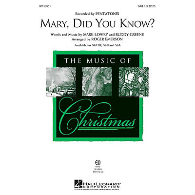 Hal Leonard Mary, Did You Know? SAB arranged by Roger Emerson