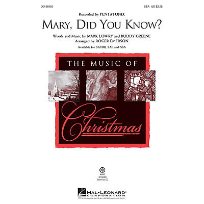 Hal Leonard Mary, Did You Know? SSA arranged by Roger Emerson