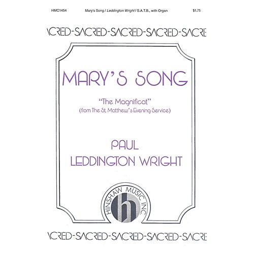 Hinshaw Music Mary's Song SATB composed by Paul Leddington Wright