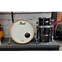 Used Pearl Masters Maple Complete Drum Kit Black Gloss with White Center Stripe