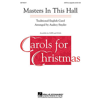 Hal Leonard Masters in This Hall SATB a cappella arranged by Audrey Snyder