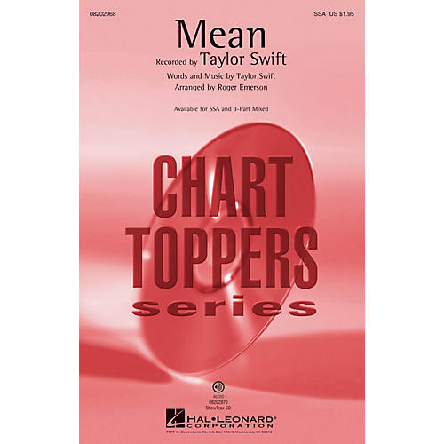 Hal Leonard Mean 3-Part Mixed by Taylor Swift Arranged by Roger Emerson
