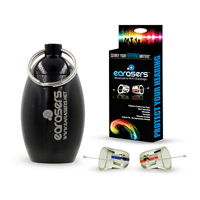 Earasers Medium Musicians Plugs and Carrying Case Bundle