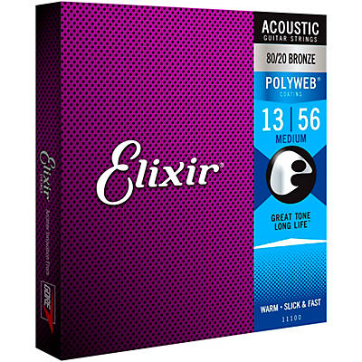 Elixir Medium Polyweb Acoustic Guitar Strings