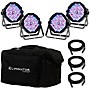 Eliminator Lighting Mega Flat PAK EP 4 Pack with 4X Mega Profile EP Pars, 3X DMX Cables, and Soft Transport Bag