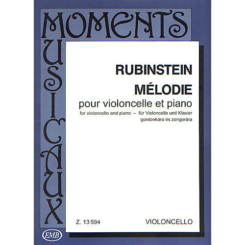Editio Musica Budapest Melodie, Op. 3 No. 1 (Cello and Piano) EMB Series Composed by Anton Rubinstein