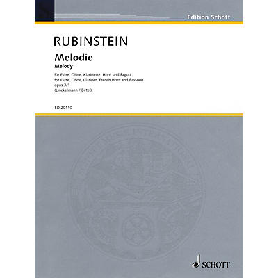 Schott Melody (for Woodwind Quintet) Misc Series by Anton Rubinstein Arranged by Joachim Linckelmann