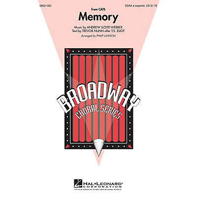 Hal Leonard Memory (from Cats) SSAA A Cappella arranged by Philip Lawson