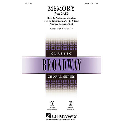 Hal Leonard Memory (from Cats) TTB Arranged by John Leavitt
