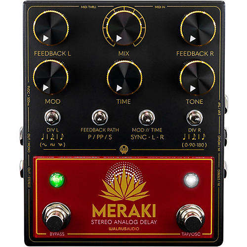 Walrus Audio Meraki Analog Stereo Delay Effects Pedal Condition 1 - Mint Black