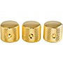 920d Custom Metal Knurled Dome Top Strat Knob - Pack of 3 Gold