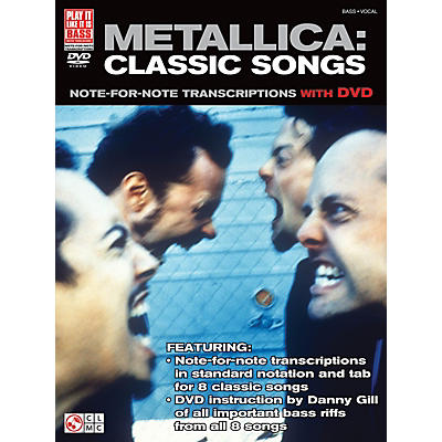 Cherry Lane Metallica Classic Songs For Bass - Note For Note Transcriptions with DVD
