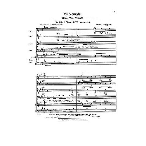 Mi Yemalel (Who Can Retell?) SATB composed by Max Helfman