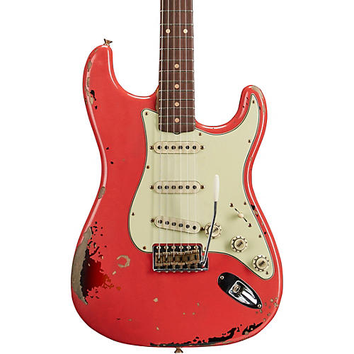 Fender Custom Shop Michael Landau Signature 1963 Stratocaster Relic Electric Guitar Fiesta Red over 3-Color Sunburst