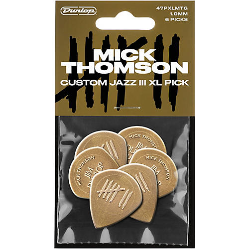 Dunlop Mick Thomson Custom Jazz III XL Nylon Guitar Picks 1.0 mm 6 Pack