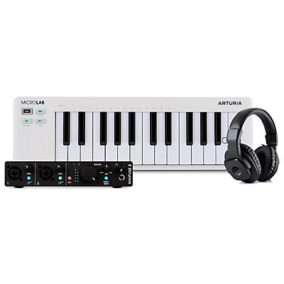 Arturia MicroLab mk3 25-key Keyboard Controller with Minifuse 2 USB Audio Interface & Sterling Audio S302 Studio Headphones
