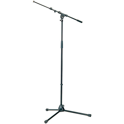 K&M Professional Top-Line Tripod Microphone Stand With Telescoping Boom Arm - Black Condition 1 - Mint Black