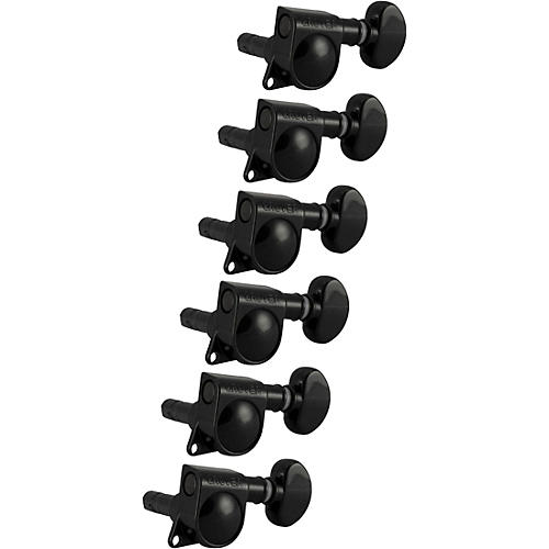 Grover Mid-Size Locking Rotomatics 406 Series Tuning Machines Black Chrome 6-in-line