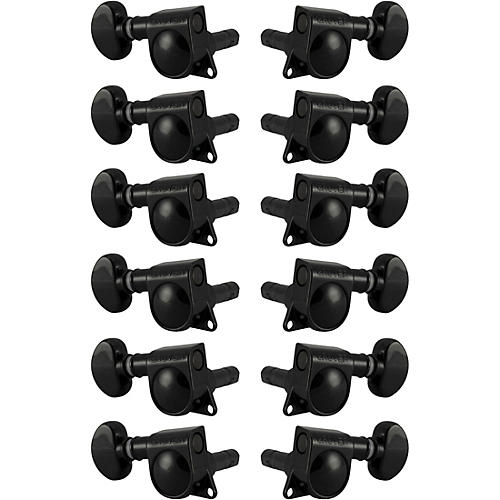 Grover Mid-Size Locking Rotomatics 406 Series Tuning Machines Black Chrome 6+6