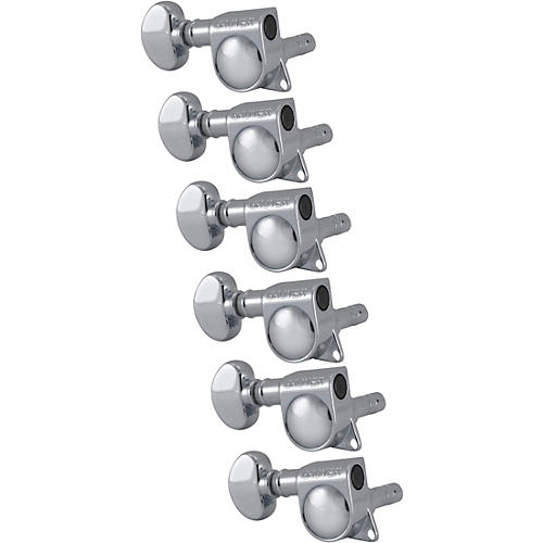 Grover Mid-Size Locking Rotomatics 406 Series Tuning Machines Chrome Reverse 6-in-line