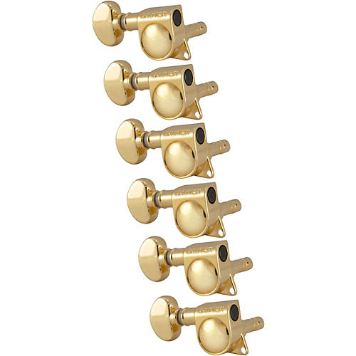 Grover Mid-Size Locking Rotomatics 406 Series Tuning Machines Gold Reverse 6-in-line