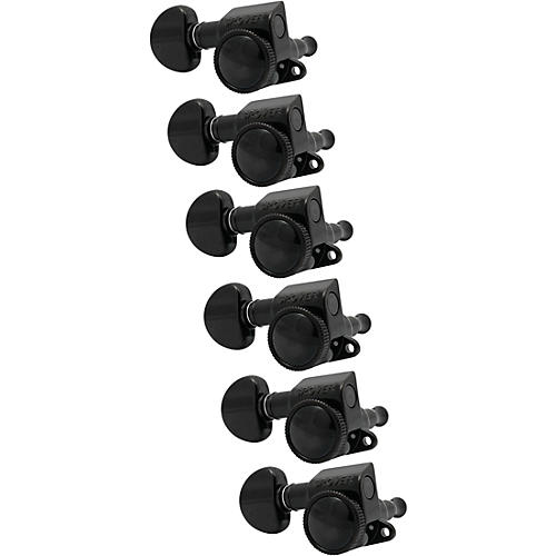 Grover Mid-Size Roto-Grip Locking Rotomatics 505 Series Tuning Machines Black Chrome 6-in-line, left-hand