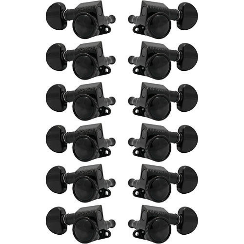 Grover Mid-Size Roto-Grip Locking Rotomatics 505 Series Tuning Machines Black Chrome 6+6
