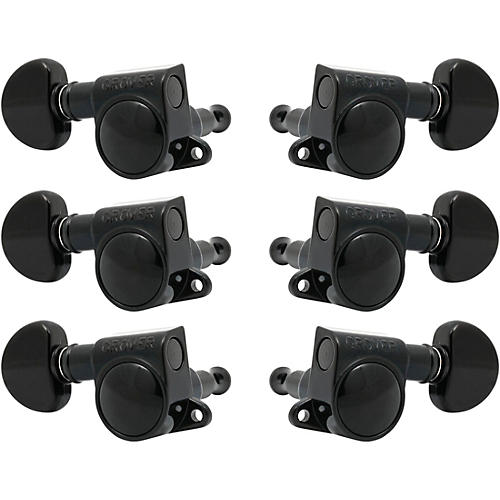 Grover Mid-Size Rotomatics 205-18 Series Tuning Machines Black Chrome 3+3