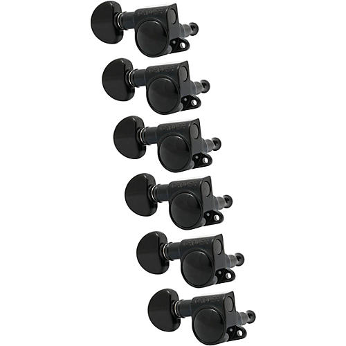 Grover Mid-Size Rotomatics 205-18 Series Tuning Machines Black Chrome 6-in-line, left-hand