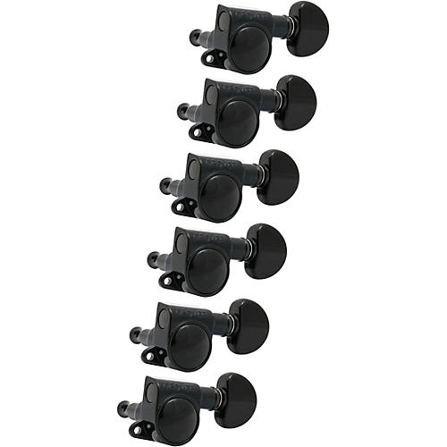 Grover Mid-Size Rotomatics 205-18 Series Tuning Machines Black Chrome 6-in-line