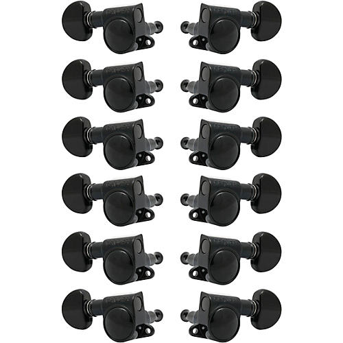 Grover Mid-Size Rotomatics 205-18 Series Tuning Machines Black Chrome 6+6