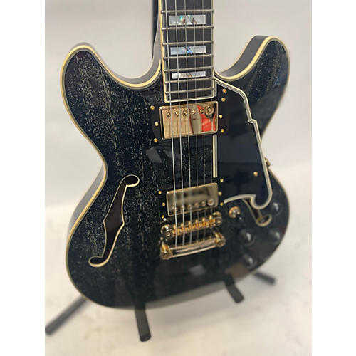 D'Angelico Mini Dc Hollow Body Electric Guitar Black