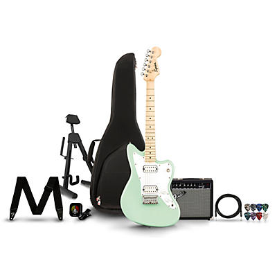 Squier Mini Jazzmaster HH Maple Fingerboard Electric Guitar and Frontman 20G Guitar Combo Amp Bundle